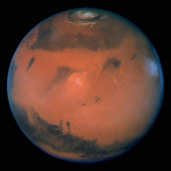 A photo of the planet Mars of the Hubble Space Telescope